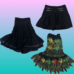 Y2K Whimsigoth Buckle Pleated Skirts (RSS-51)