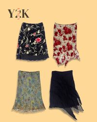 Y2K Floral Chiffon Skirt Bundle (Yv-753)