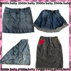 Low Rise & Lip Gloss: denim skirts-205