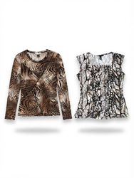 (FV-2219)     Colorful Printed Women’s Tops | 90s ..