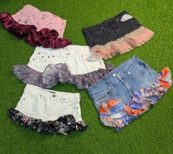 7953 - Upcycled Mini Denim Skirts