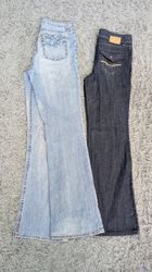 ***Y2K Embroidered Jeans – Retro Flare Denim Style..