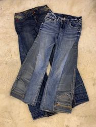 Upcycled  Denim Panelled Flare Jeans