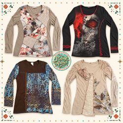 Y2K Boho Printed Long Sleeve Tops :10pcs B39
