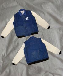 Upcycled Nike Denim Varsity Jacket
