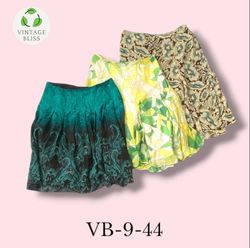 Y2K Green Printed Poly Skirt Wholesale Bundle(VB-9..