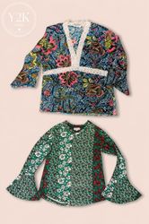 Y2K Vintage Floral Blouse Duo