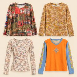 Y2K Printed Long Sleeve Tops