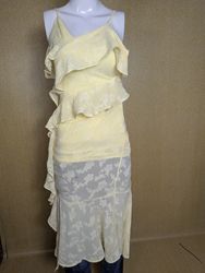 5 Pc Vintage Y2K Ruffle & Sheer Mesh Floral Dresse..