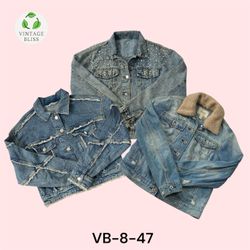 Y2K Vintage Denim Jacket Wholesale Bundle – 15 Pie..