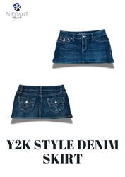 Upcycled Y2K Style Denim Skirts - EVR0249