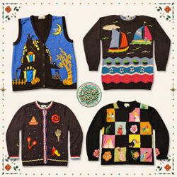 Vintage Heavy Knit Novelty Jumpers Mix: 10pcs (S2)