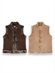 (FV-2769) Y2K Faux Fur Vest Wholesale Bundle – Vin..