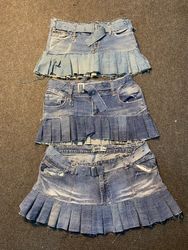 Upcycled  Denim Mini Skirts — 0050