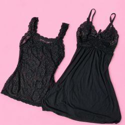 Y2k Black lace Cami top