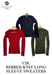 Maglioni a manica lunga in maglia coste Y2K - EV00..