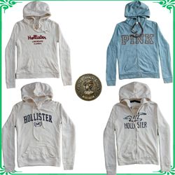 Hollister Abercrombie Pink Y2K Vintage Zip Up Pull..