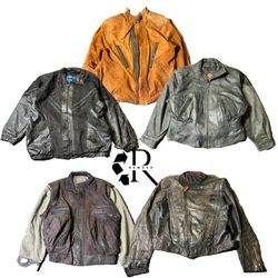 Veste bomber en cuir unique Y2K