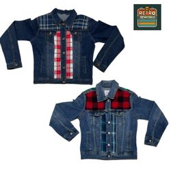 Upcycled Denim Flannel Jacket