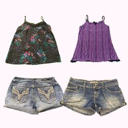 Y2k Vigoss YMI Camisolas estampadas y shorts vaque..