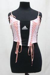 CR01863 Upcycled Adidas Lace-Up Corset Tops