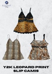 Y2K Leopard Print Slip Camis - EV2403