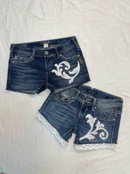 Upcycle Micro Mini Denim Short Y2k Style (Dv-9-66)