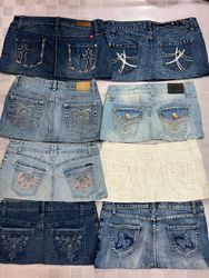R704 Ladies Upcycled Embellished Mini Skirts