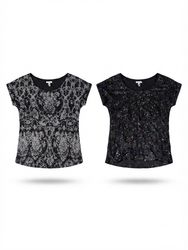 (FV2181) Y2K Black Aesthetic Sequence Tops
