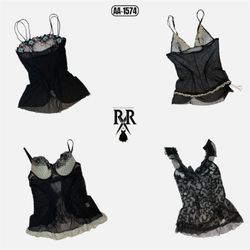 Y2k Midnight Vibe Lingerie Tops (AA-1574)