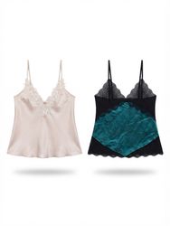 (FV-2216)     Satin Lace Camisole & Y2K Women’s Ca..