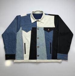 upcycled Levi’s patchwork jacket
