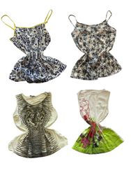 Y2K Newspaper Print Cami Tops- ST-156