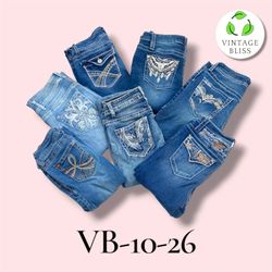 Y2K Embroidered Bootcut Flare Jeans Wholesale Bund..