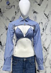 Upcycled Polo Ralph Lauren Cutout Blouse - EVR0367
