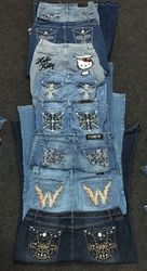 Y2K womens Embellished pockets Jeans
