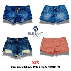 Y2K Cherry Pops Cut Offs Shorts - EV0339
