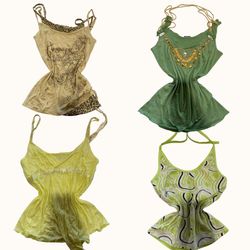 Y2K Fairy Green Cami Tops - ST -069