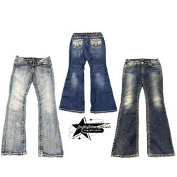 Y2k Paris Hilton Era Girl Denim Jeans B2F-049