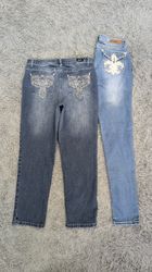 ***Y2K Embellished & Embroidered Capri & Skinny Je..