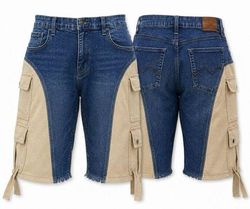 CR1772 Upcycled Denim Cargo Panel Jorts