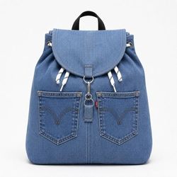 CR2006 Upcycled Denim Drawstring Backpack