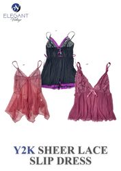 Y2K Sheer Lace Slip Dresses - EV0050