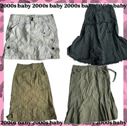 Y2K Cargo Midi Skirts-195