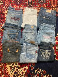 Y2k Embroidered flared jeans