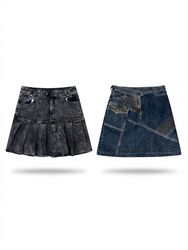 (FV-2708) Y2K Denim Mini Skirts