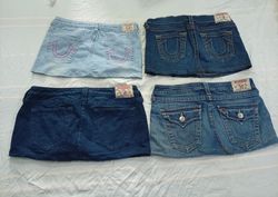 CR10925 Upcycled True Religion Mini Denim Skirts