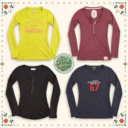 Y2K Henley & Long Sleeve Tops Mix – Vintage Women’..