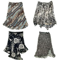Y2K Women Printed Patterned Midi Skirts RE-3942