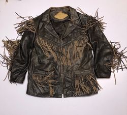 Vintage Fringe leather jackets and vests vid 111